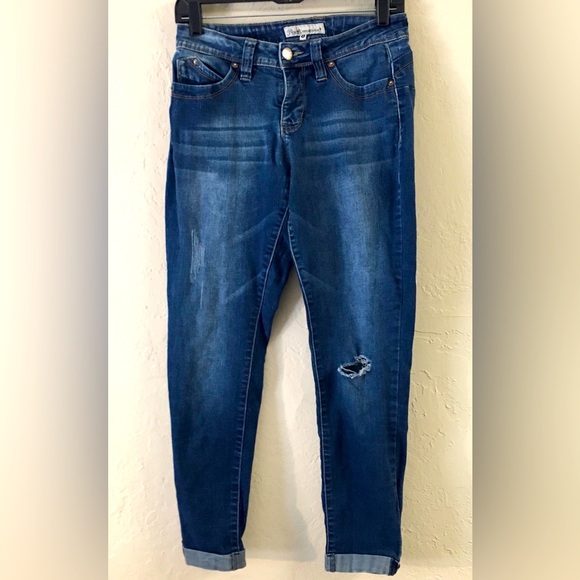 Royalty Wannabettabutt Skinny Jeans 6 Blue Casual Stretch Denim Ankle - Picture 1 of 10